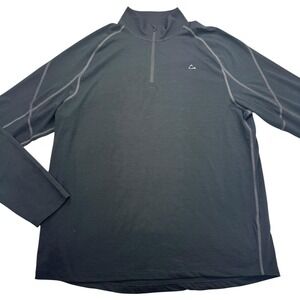 Paradox Merino Blend Pullover Mens XL Black Half Zip Long Sleeve DriRelease Top